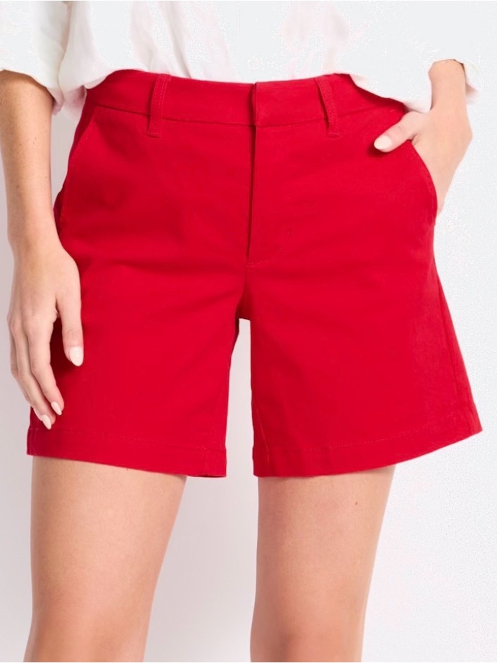 Market & Spruce Cherry Red Bermuda Shorts